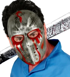 Blodig Hockey Maske i Sølv
