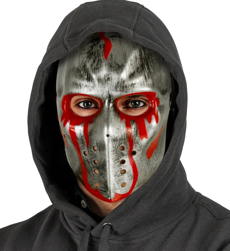 Blodig Hockey Maske i Sølv