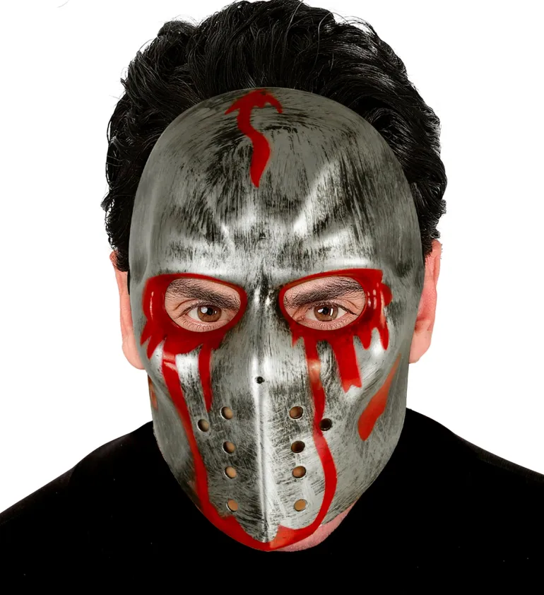 Blodig Hockey Maske i Sølv