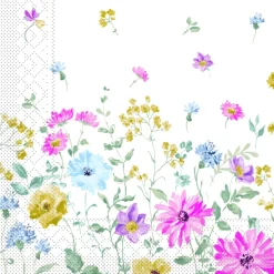 Blomstret Middagsservietter Papir, 100 stk.