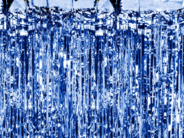 Blåt Glimmerforhæng - 90 x 250 cm