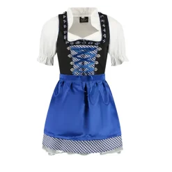 Blå Tyrolerkjole - Mini Dirndl i 70% Bomuld