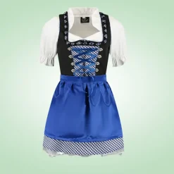 Blå Tyrolerkjole - Mini Dirndl i 70% Bomuld