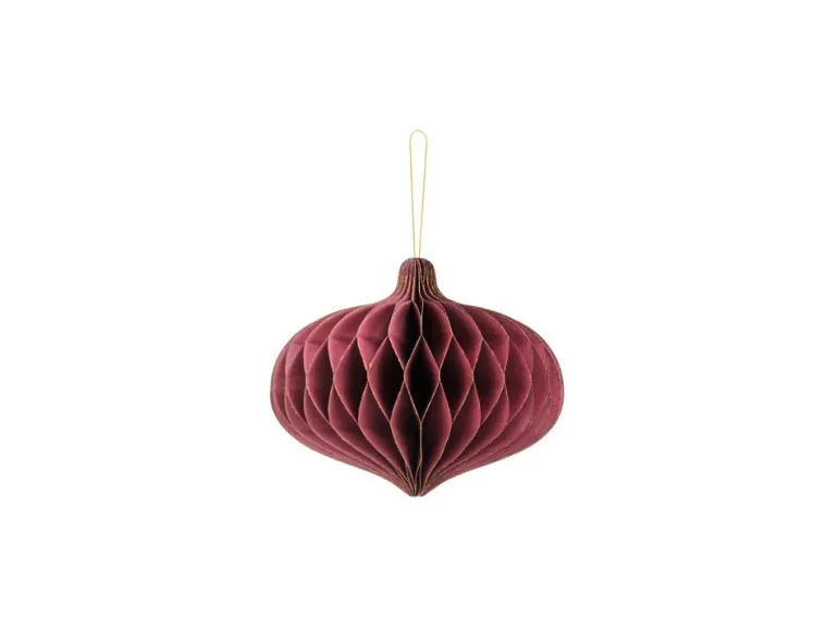 Bordeaux Oval Juleornament, 16 x 15 cm
