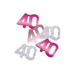Bordkonfetti - Pink Fødselsdag, 40 År