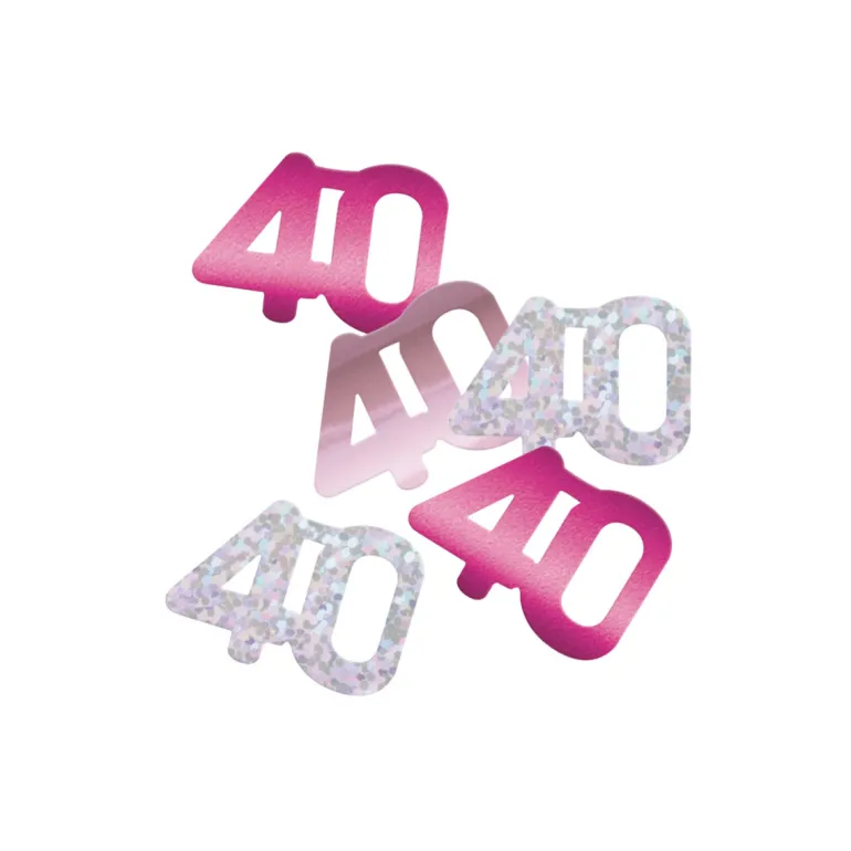 Bordkonfetti - Pink Fødselsdag, 40 År