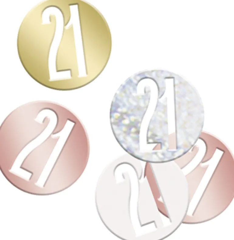 Bordkonfetti 21 År - Happy BDAY Rosegold Glitz