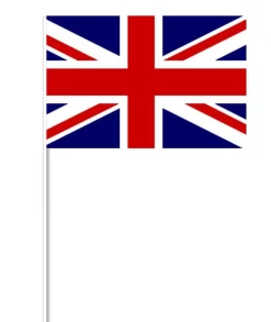 Britisk Papirflag på Pind, 27 x 20 cm