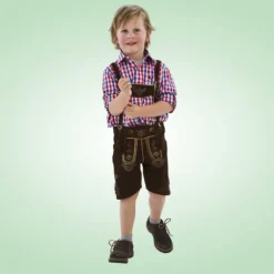 Brune Lederhosen i Ægte Læder, Til Børn