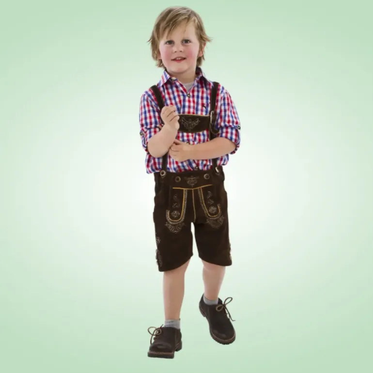 Brune Lederhosen i Ægte Læder, Til Børn