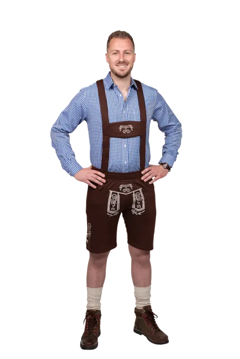 Brune Tyrolerbukser m/Seler
