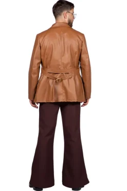 Brun Retro Faux Læderjakke