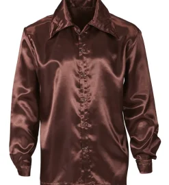 Brun Satin Skjorte
