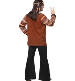 Brunt Hippie Herre Kostume