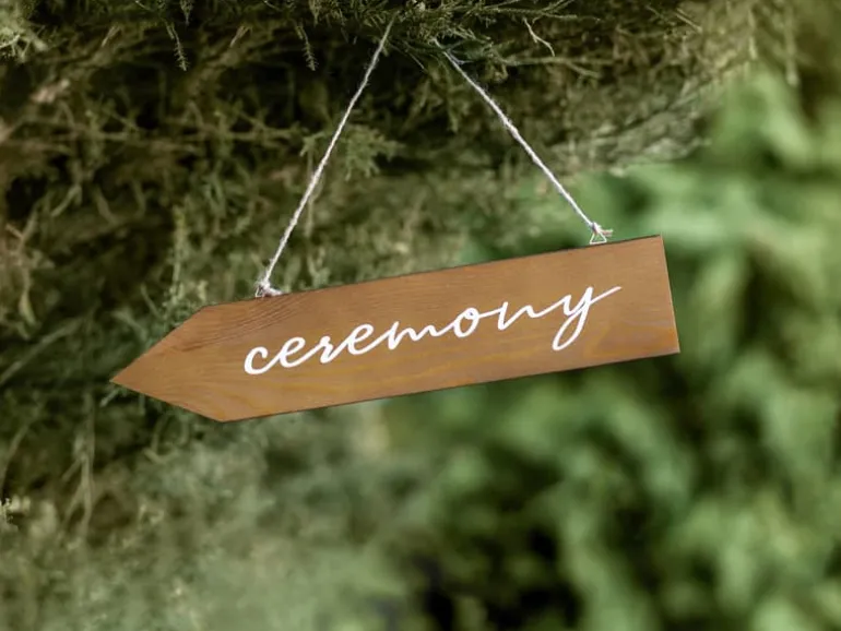 Ceremoni Skilt i Træ