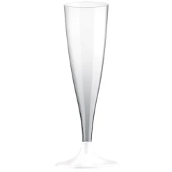 Champagneglas m/Hvid Fod 14cl, 10 stk.