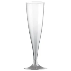 Champagneglas m/Mat Grå-Sølv Fod, 10 stk.