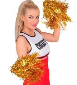 Cheerleader Pompoms - Guld Glitter