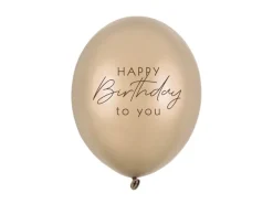 Cold Gold "Happy Birthday" Balloner, 6 stk.