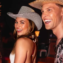 Cowboyhat med Sølv Pailetter
