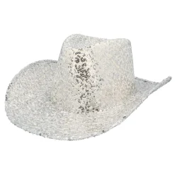 Cowboyhat med Sølv Pailetter