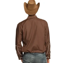 Cowboyskjorte Brun med Syninger