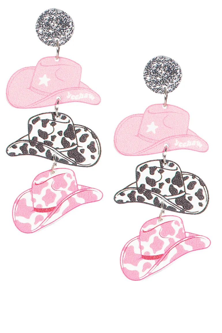 Cowgirl Hængeøreringe med Glitter