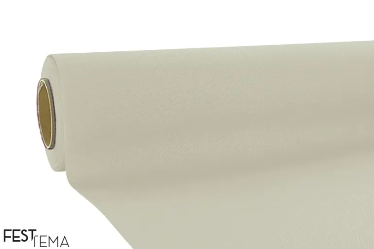 Cremefarvet Airlaid Rulledug (1,2 x 10m) - "Champagne" Stoflignende papirdug