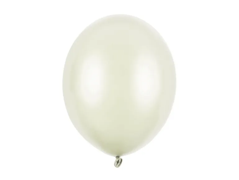 Cremefarvet Ballon Metallisk, 30 cm