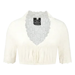 Cremefarvet Dirndl Top m/Blonder