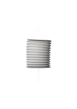 Cylinder Papir Lanterne i Sølv, 16 cm