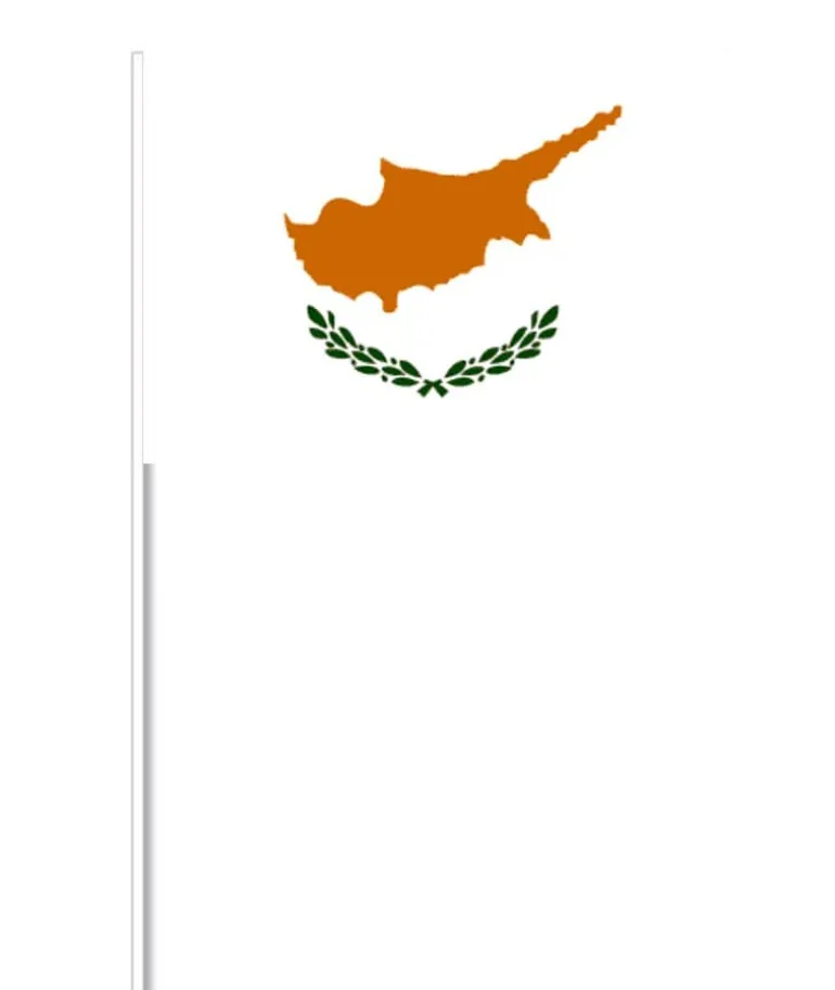 Cypern Papirflag på Pind, 27 x 20 cm