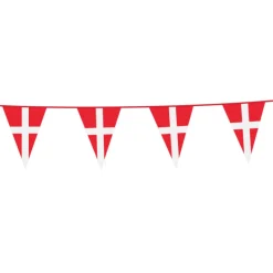 Dansk Vimpel Flagguirlande 10 meter, 20 x 30 cm