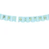 Dekorativt Lyseblåt "Happy Birthday" Banner, 1.75m