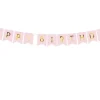 Dekorativt Lyserødt "Happy Birthday" Banner, 1.75m