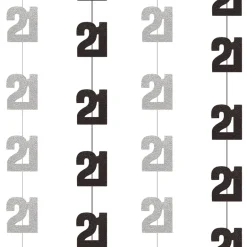 Dekosnore - Sort Glitz Fødselsdag, 21 År