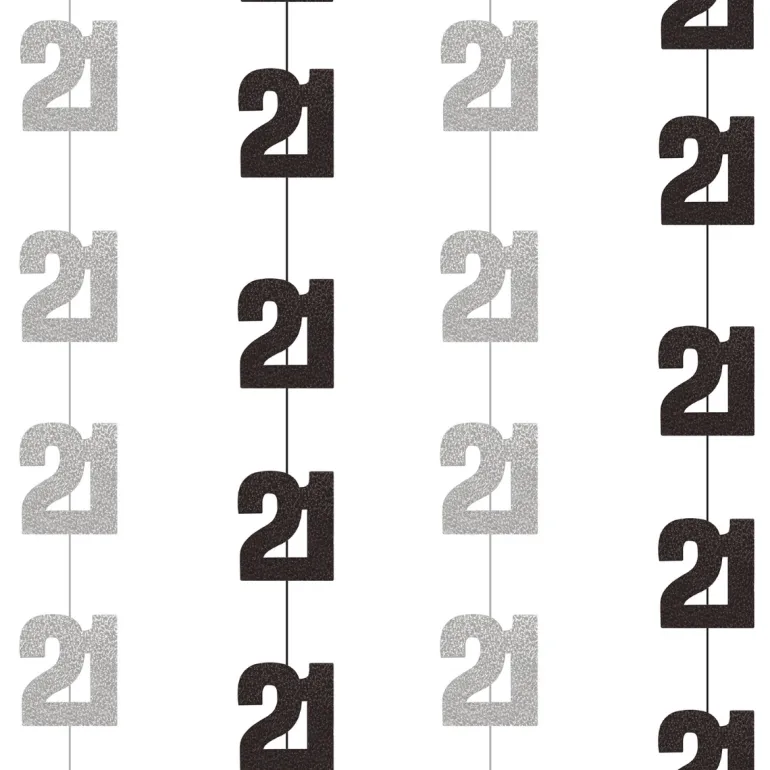 Dekosnore - Sort Glitz Fødselsdag, 21 År