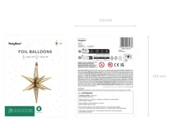 3D Folie Ballon Stjerne, 50 cm, Guld
