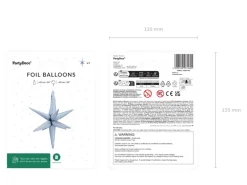 3D Folie Ballon Stjerne, 50 cm, Misty Blå