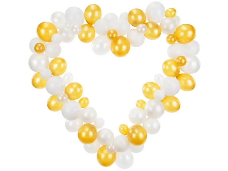 DIY Hjerte Ballondekoration i Hvid & Guld