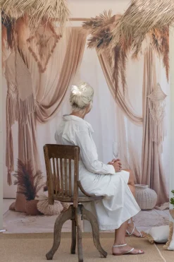 Draperingsstof i Natur Brun, 150 x 210 cm