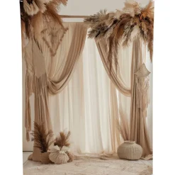 Draperingsstof i Natur Brun, 150 x 210 cm