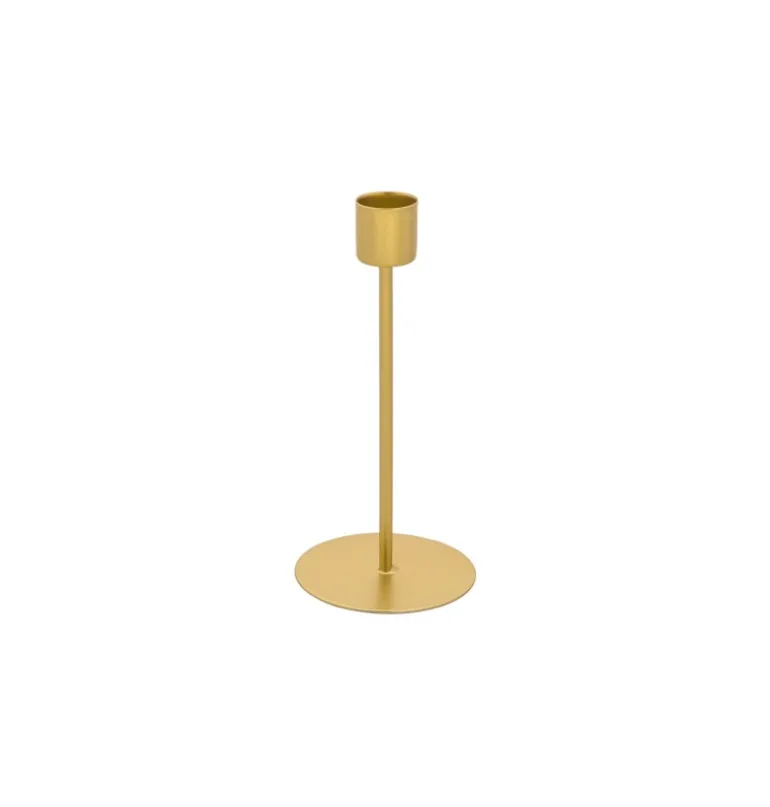 Elegant Mat Guld Lysestage, 15 cm