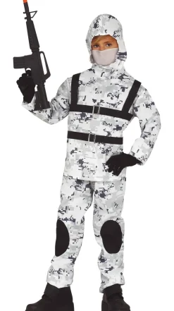 Elite Soldat Kostume - Sne Camouflage Special Forces til Børn