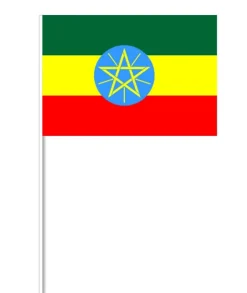 Etiopisk Papirflag på Pind, 27 x 20 cm