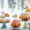 Farverige Blomster på Partypicks, 8 stk.