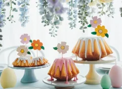 Farverige Blomster på Partypicks, 8 stk.