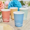 Farverige "Happy Birthday" Papkrus, 8 stk.