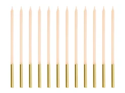 Fødselsdagslys, Beige, 14 cm (12 Stk.)