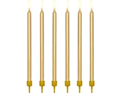Fødselsdagslys,, Guld, 12.5 cm (12 Stk.)